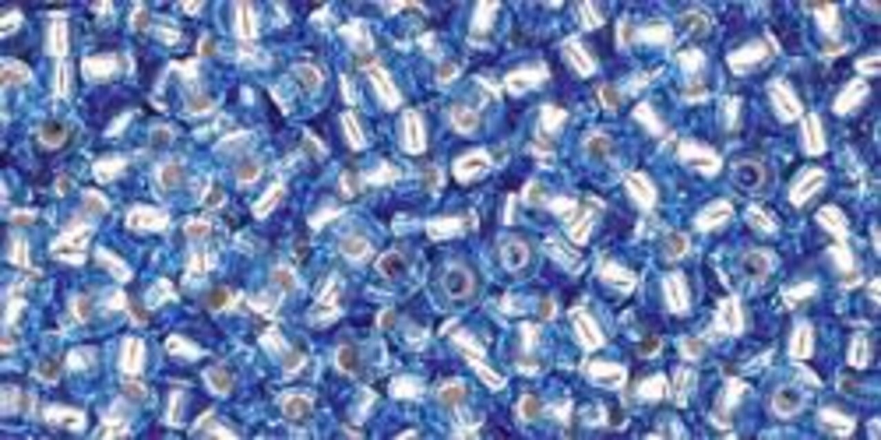 Toho 11/0 Round Japanese Seed Bead, TR11-33, Silver Lined Light Sapphire